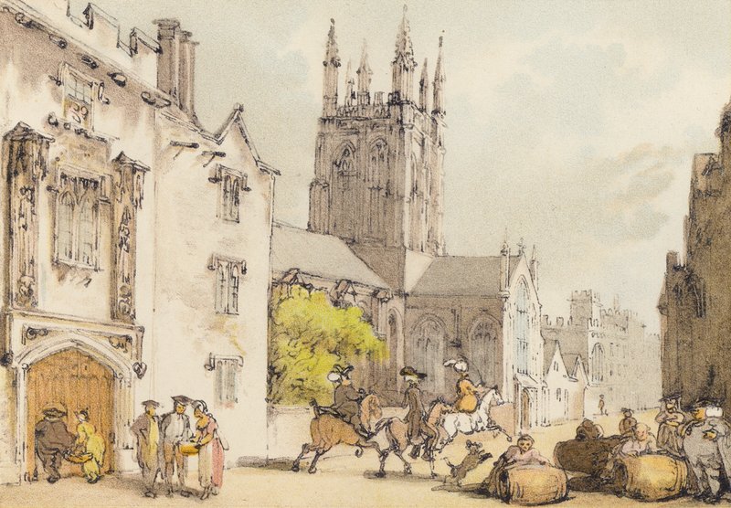 Merton Koleji (renkli taş) by Thomas (after) Rowlandson