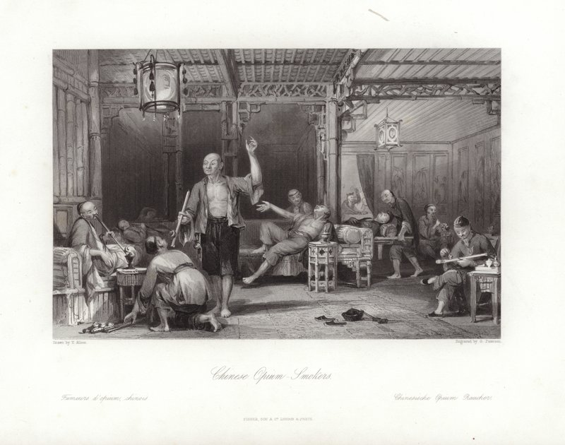 Çinli Afyon Sigara İçenler by Thomas Allom