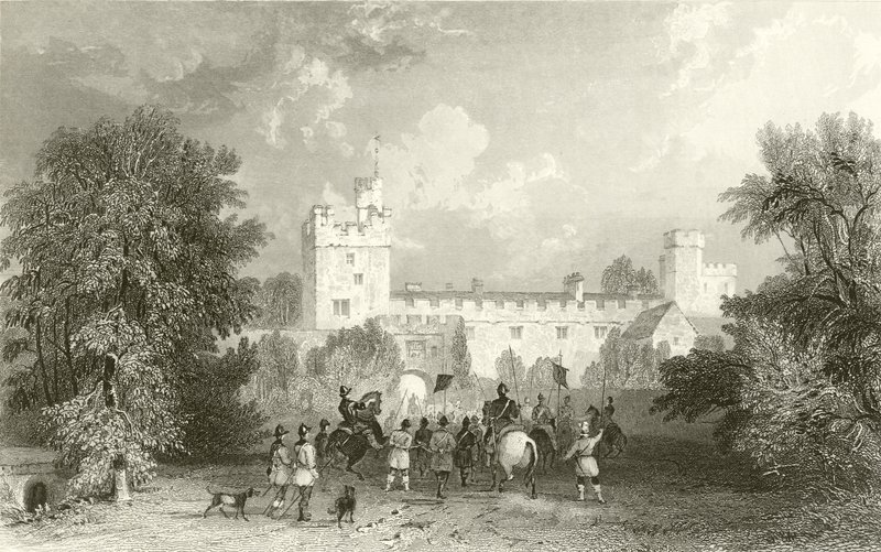 Naworth Kalesi, Cumberland by Thomas Allom