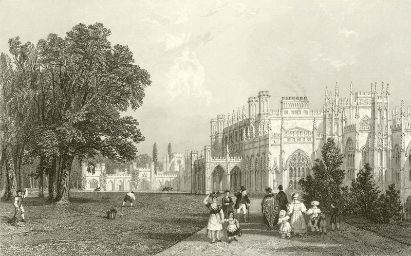 Eaton Hall, Cheshire Batı Cephesi by Thomas Allom