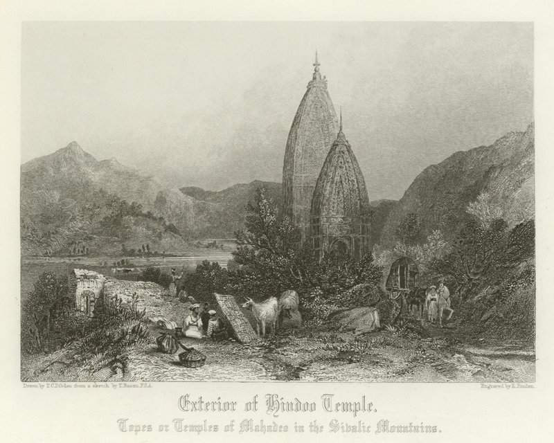 Exterior of a Hindu temple  by Thomas Colman Dibdin