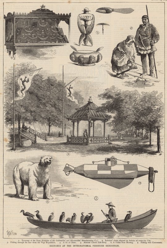 Uluslararası Balıkçılık Sergisinde Eskizler by Thomas Harrington Wilson