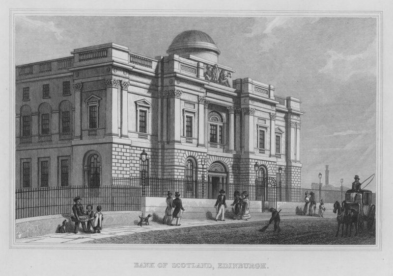 Bank of Scotland, Edinburgh (gravür) by Thomas Hosmer Shepherd