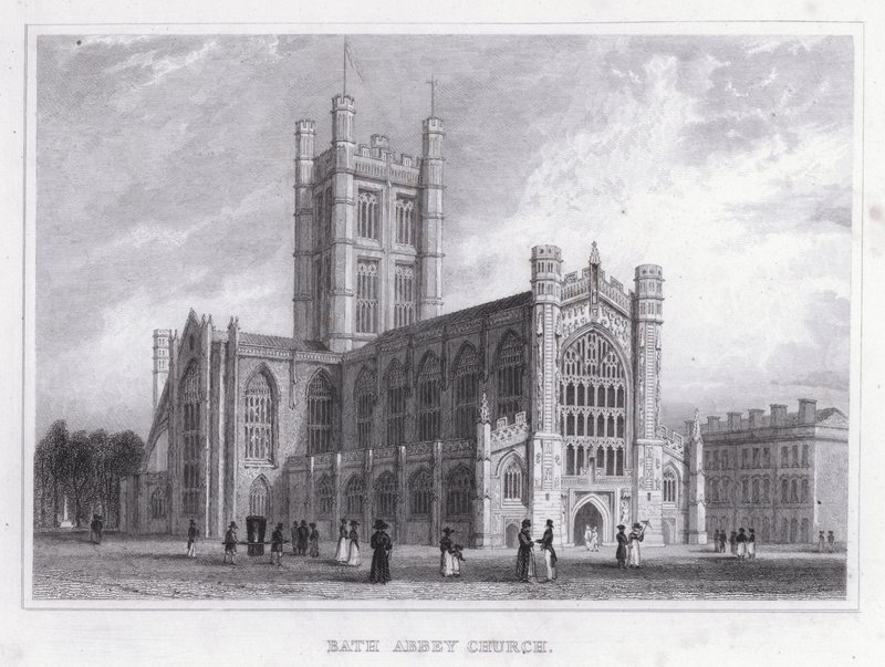 Bath Abbey Kilisesi (gravür) by Thomas Hosmer Shepherd