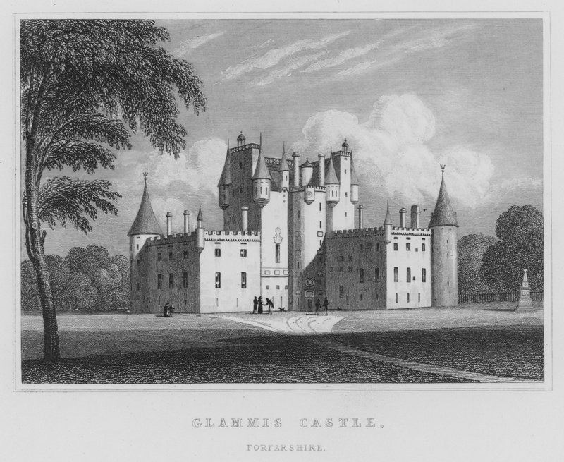 Glamis Kalesi, Forfarshire (gravür) by Thomas Hosmer Shepherd