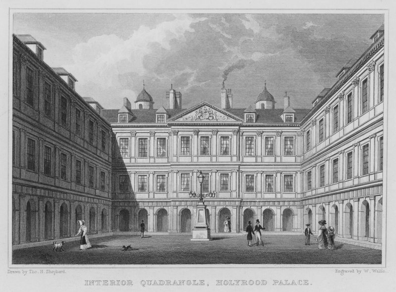 İç Dörtgen, Holyrood Sarayı (gravür) by Thomas Hosmer Shepherd