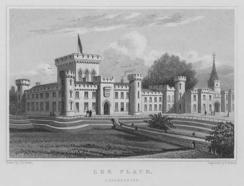 Lee Place, Lanarkshire (gravür) by Thomas Hosmer Shepherd