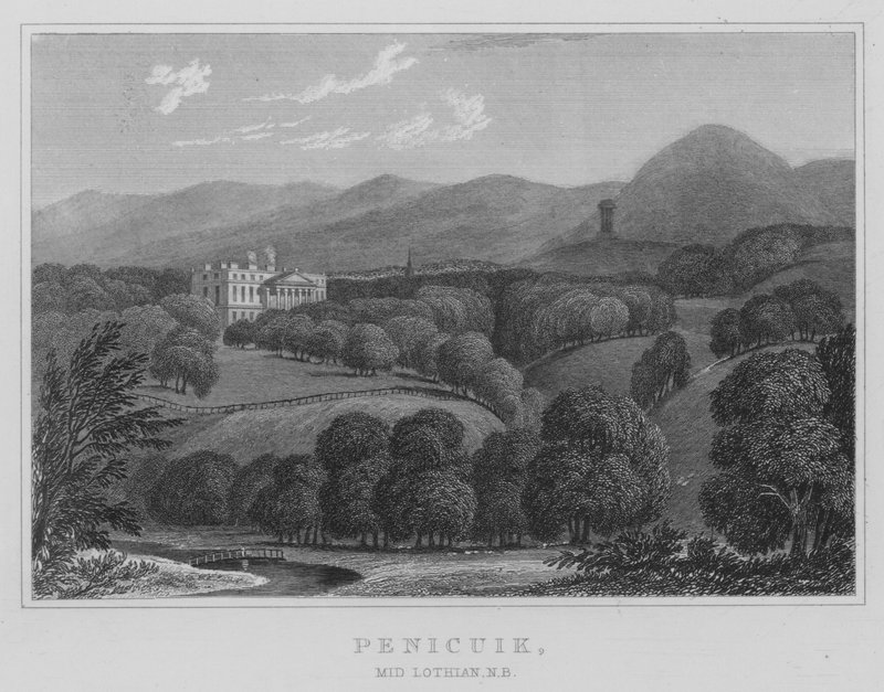 Penicuik, Orta Lothian, NB (gravür) by Thomas Hosmer Shepherd