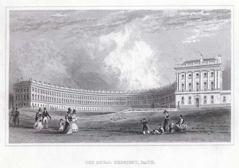 Royal Crescent, Banyo (gravür) by Thomas Hosmer Shepherd