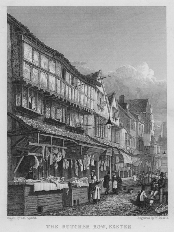 Kasap Sırası, Exeter (gravür) by Thomas Mann (after) Baynes