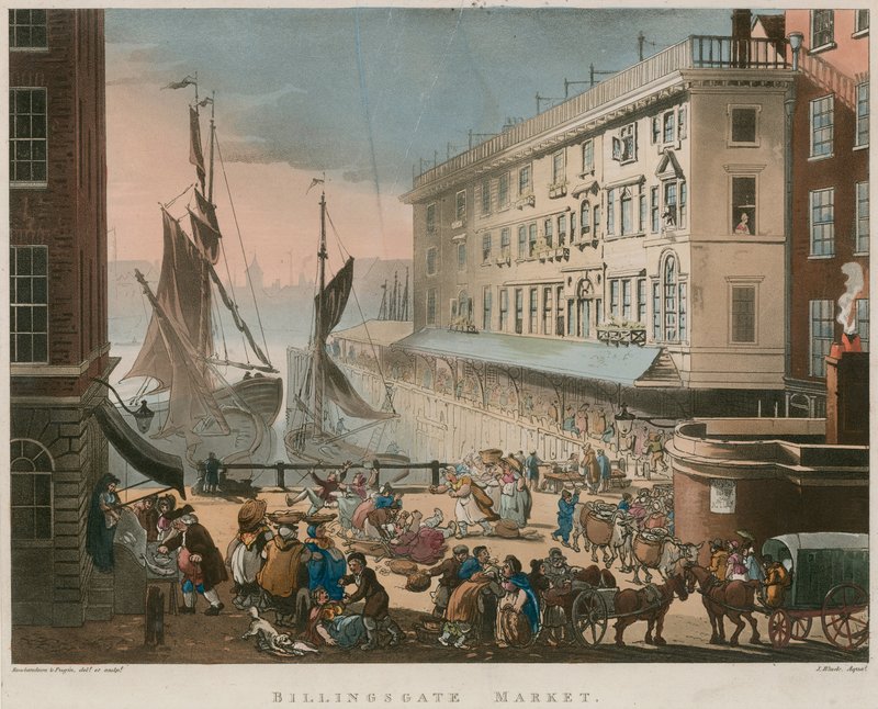 Billingsgate Pazarı by Thomas Rowlandson