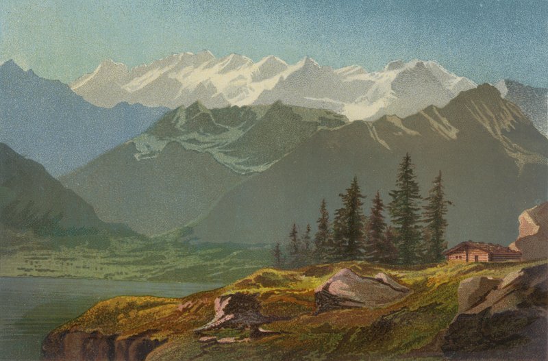 Lucerne Gölü ile Bernese Oberland by Unbekannt Unbekannt