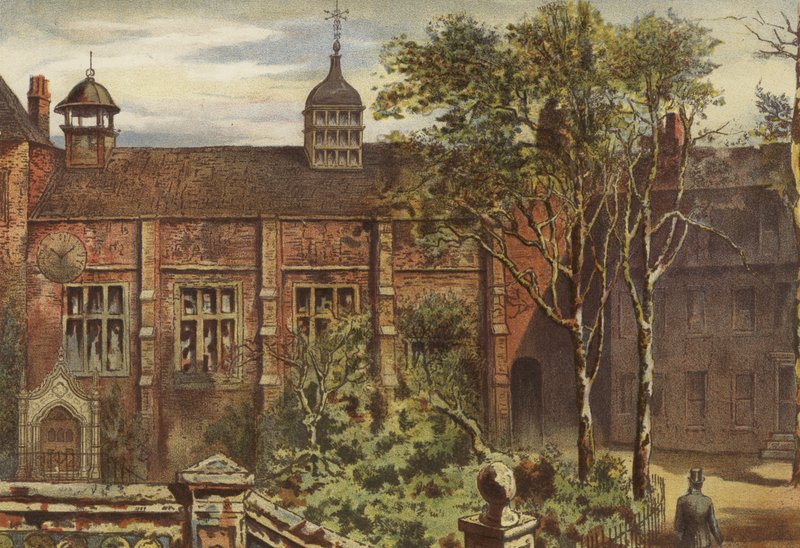 Staple Inn, Birinci Mahkeme (chromolitho) by Waldo Sargeant