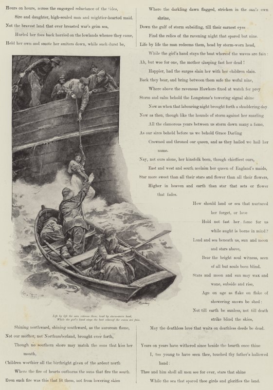 Grace Darling, AC Swinburne tarafından by Walter Paget