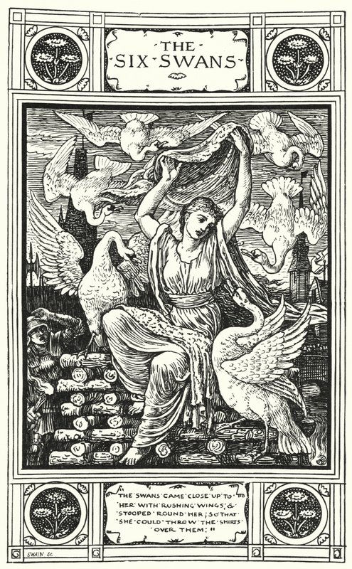 Altı Kuğu (gravür) by Walter (after) Crane