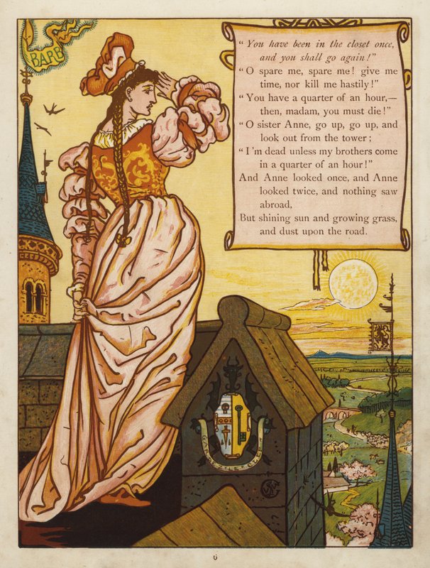 Bluebeard (renkli lito) by Walter Crane
