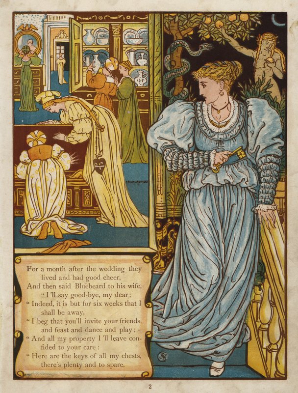 Bluebeard (renkli lito) by Walter Crane