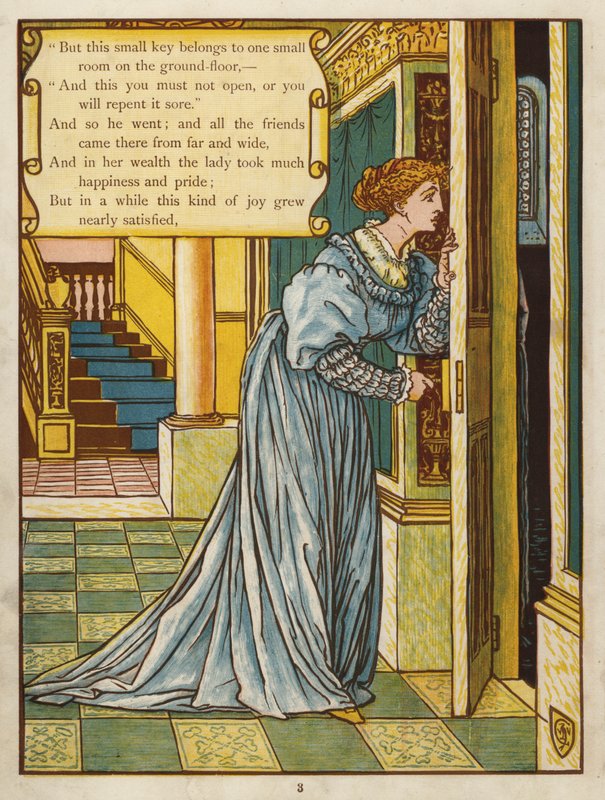 Bluebeard (renkli lito) by Walter Crane