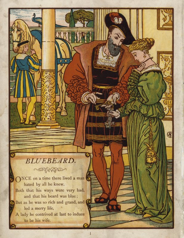 Bluebeard (renkli lito) by Walter Crane