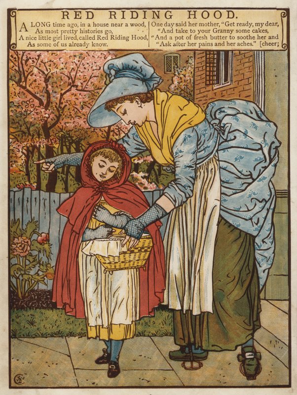Kırmızı Başlıklı Kız (renkli taş) by Walter Crane