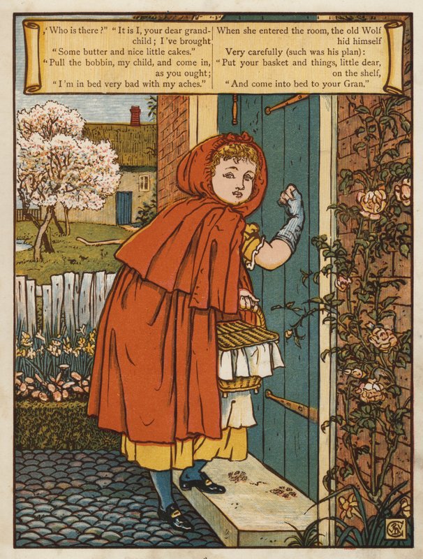 Kırmızı Başlıklı Kız (renkli taş) by Walter Crane