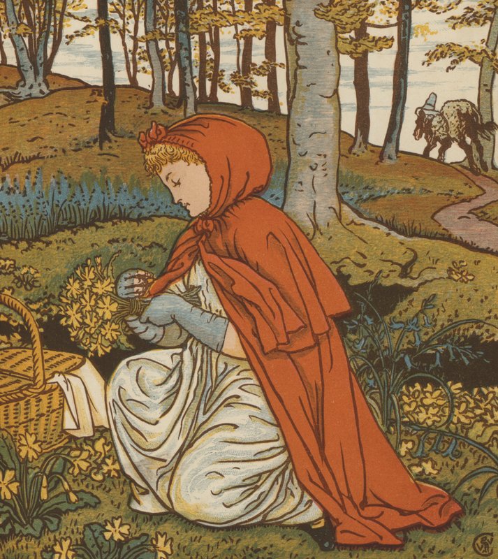 Kırmızı Başlıklı Kız (renkli taş) by Walter Crane