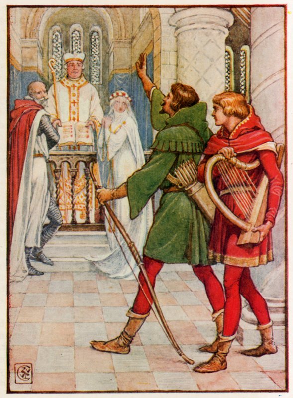 Robin Hood ve Allin-a-Dale by Walter Crane