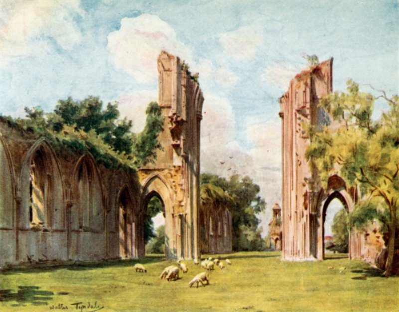 Glastonbury Manastırı (renkli taş) by Walter Frederick Roofe Tyndale