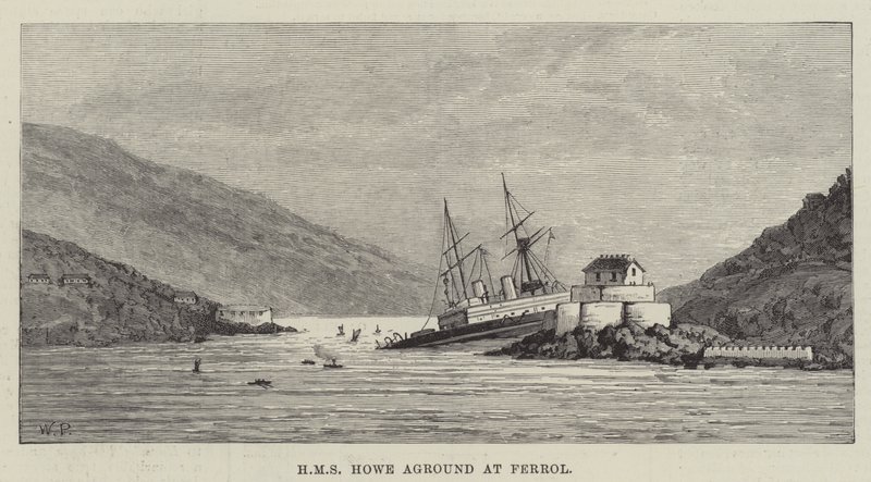 HMS Howe, Ferrol'da Karaya oturdu by Walter Paget