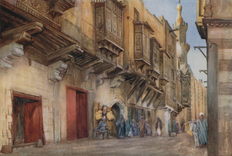 ಬೀದಿ ದೃಶ್ಯ, ಬಾಬ್-ಎಲ್-ಶರಿಯಾ, ಕೈರೋ ಟರ್ಕ್ by Walter Spencer Stanhope Tyrwhitt