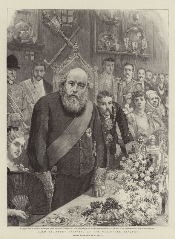 Lord Salisbury, Guildhall Ziyafetinde konuşurken by William Small