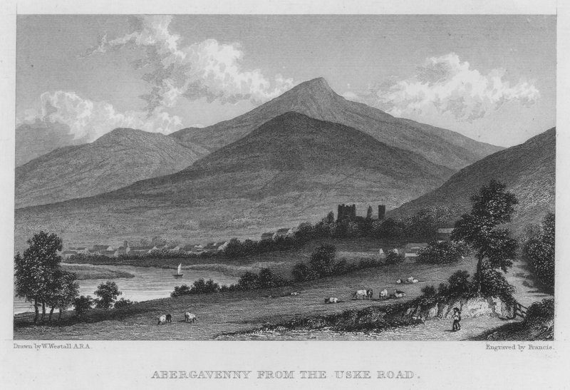 Uske Yolu'ndan Abergavenny (gravür) by William (after) Westall