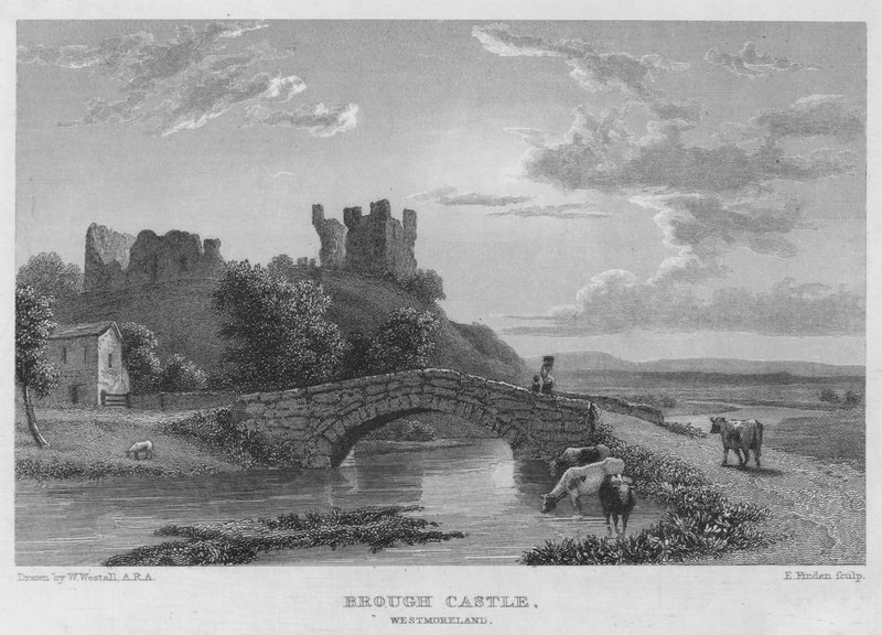 Brough Kalesi, Westmoreland (gravür) by William (after) Westall