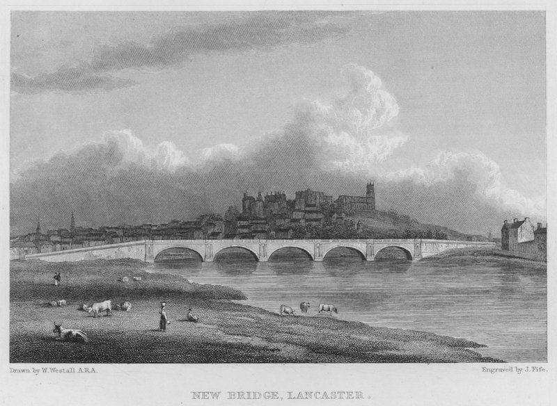 New Bridge, Lancaster (gravür) by William (after) Westall