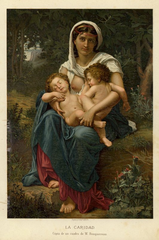 Hayırseverlik (kromolitho) by William Adolphe Bouguereau