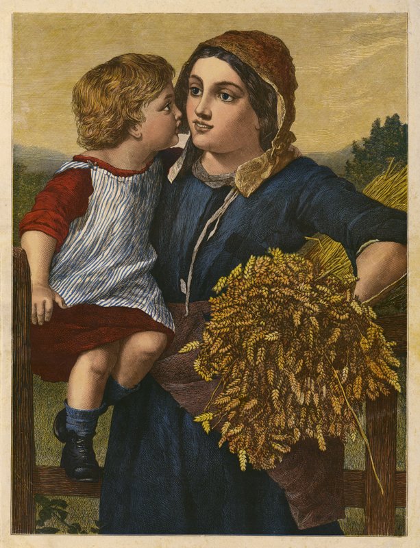 Gleaner (renkli gravür) by William Charles Thomas (after) Dobson