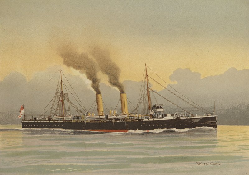 HMS Latona, 2. sınıf kruvazör by William Frederick Mitchell