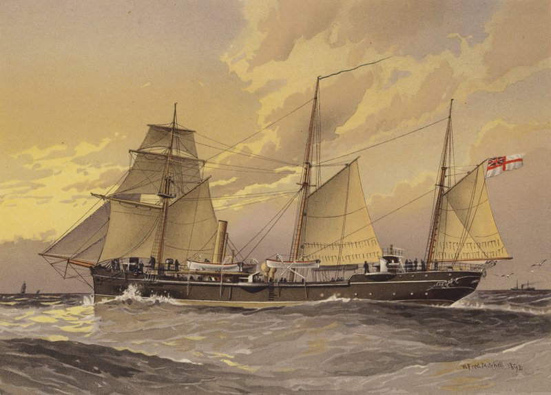 HMS Ardıç, 1. sınıf gambot by William Frederick Mitchell