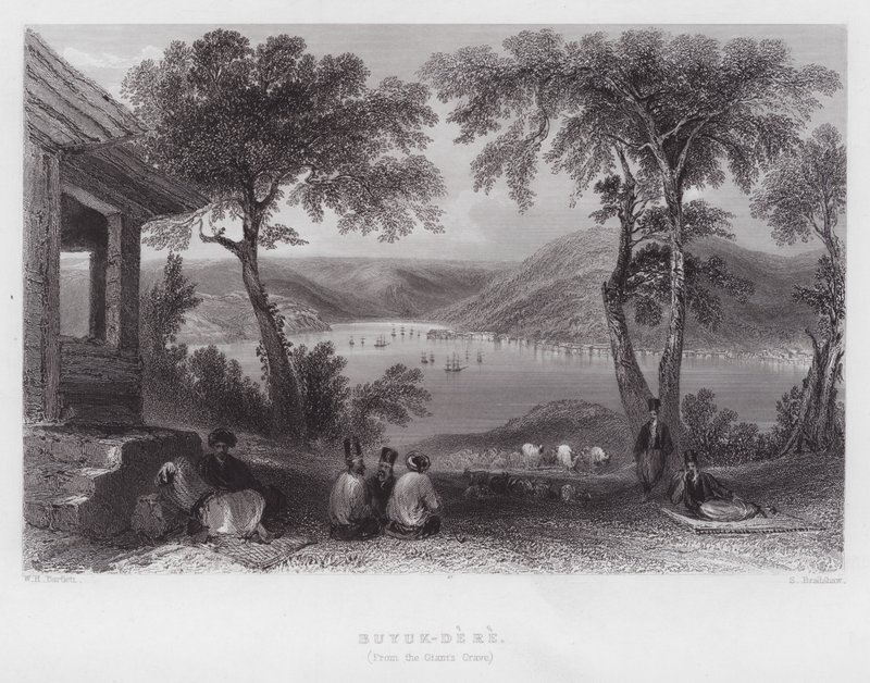 Dev Mezarından Büyük-Dere (gravür) by William H. Bartlett