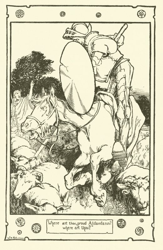Don Kişot (lito) için çizim by William Heath Robinson
