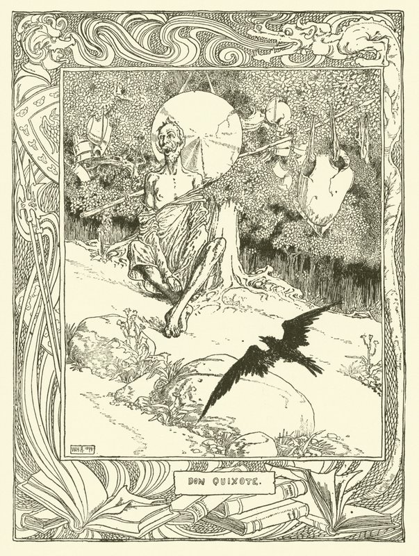 Don Kişot (lito) için çizim by William Heath Robinson