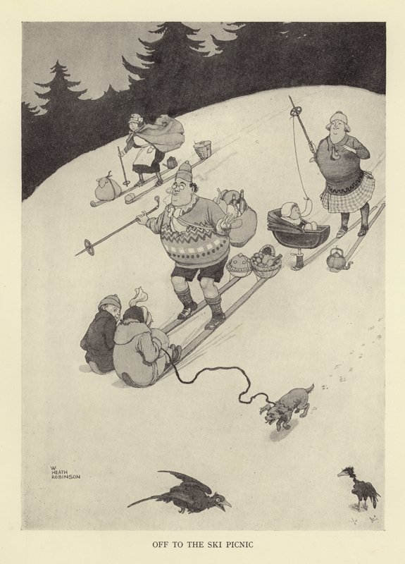 Off to the ski picnic  by William Heath Robinson