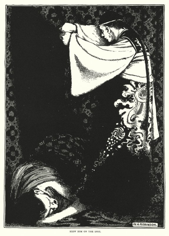 Onu oracıkta öldürdü (gravür) by William Heath Robinson