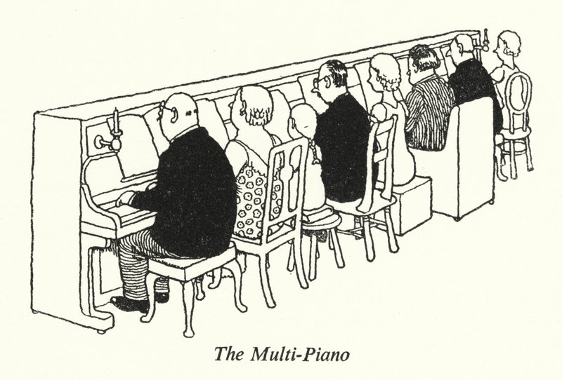 Çoklu Piyano (lito) by William Heath Robinson
