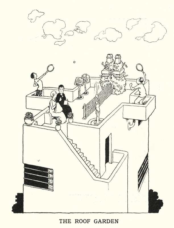 Çatı Bahçesi (lito) by William Heath Robinson