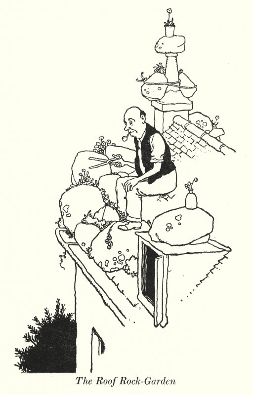 Çatı Kaya-Bahçesi (lito) by William Heath Robinson