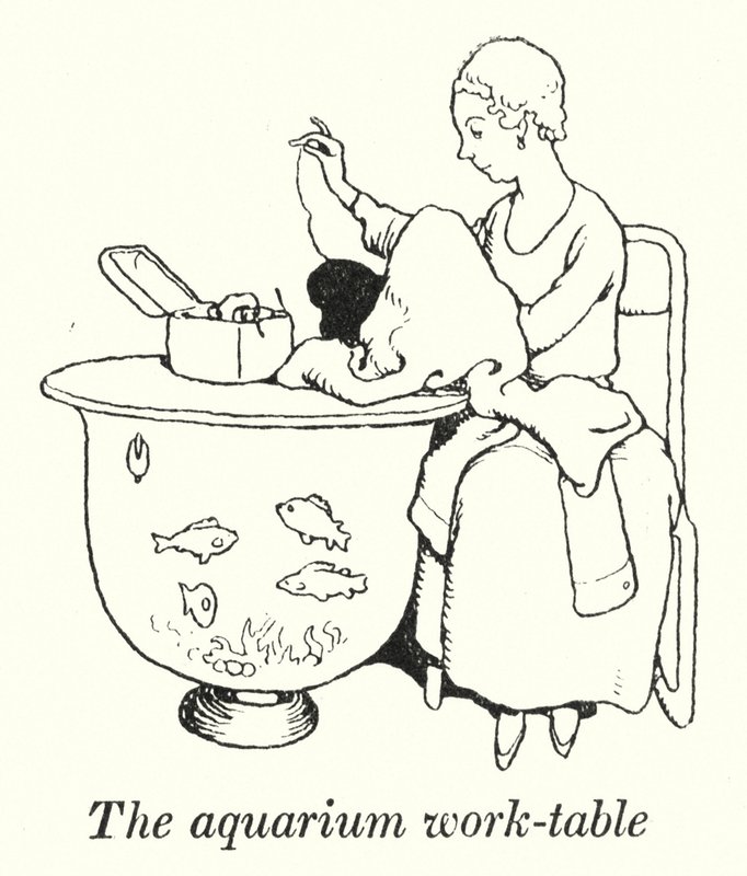 Akvaryum çalışma masası (lito) by William Heath Robinson