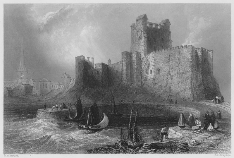 Carrickfergus Kalesi (gravür) by William Henry (after) Bartlett