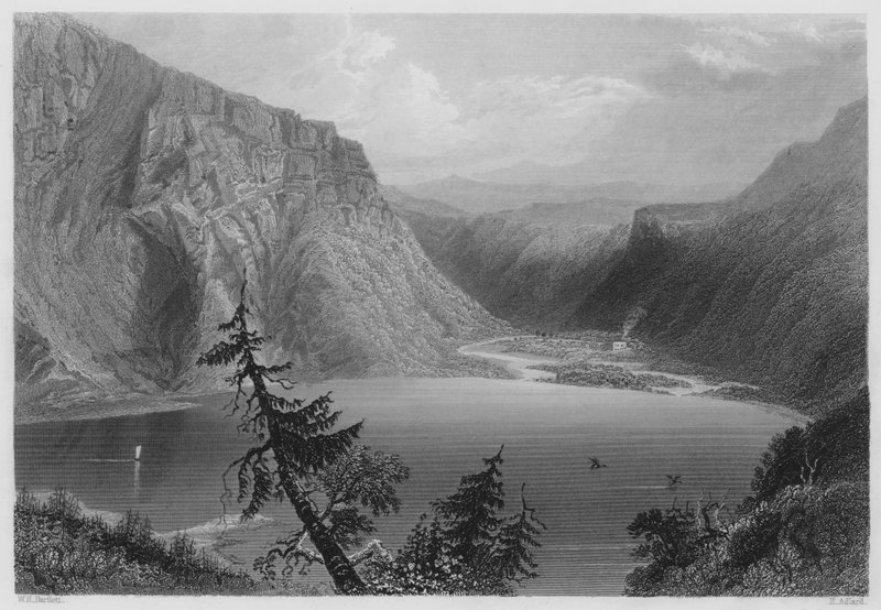 Luggelaw, County Wicklow (gravür) by William Henry (after) Bartlett