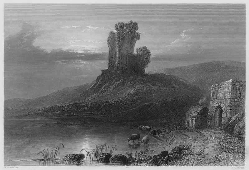 Kilcolman Kalesi'nin kalıntıları (gravür) by William Henry (after) Bartlett